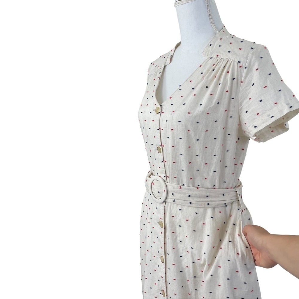 Archerie NYC Midi Short Sleeve Button Down Belted Dress 10 - Picture 4 of 12